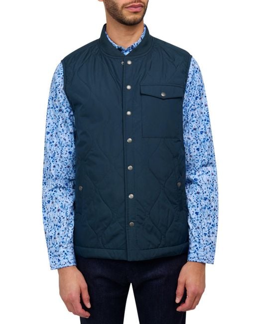 Brooklyn Brigade Blue Solid Quilted Puffer Vest for men