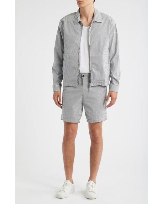 AG Jeans Gray Cipher Slim Fit Stripe Seersucker Chino Shorts for men