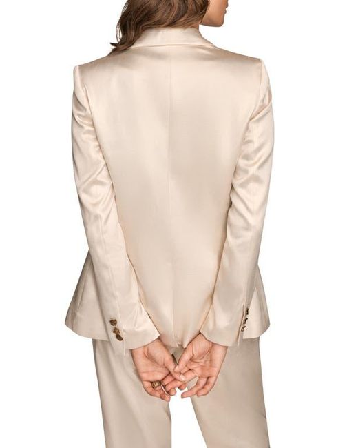 Donna Karan Natural Satin One-Button Blazer