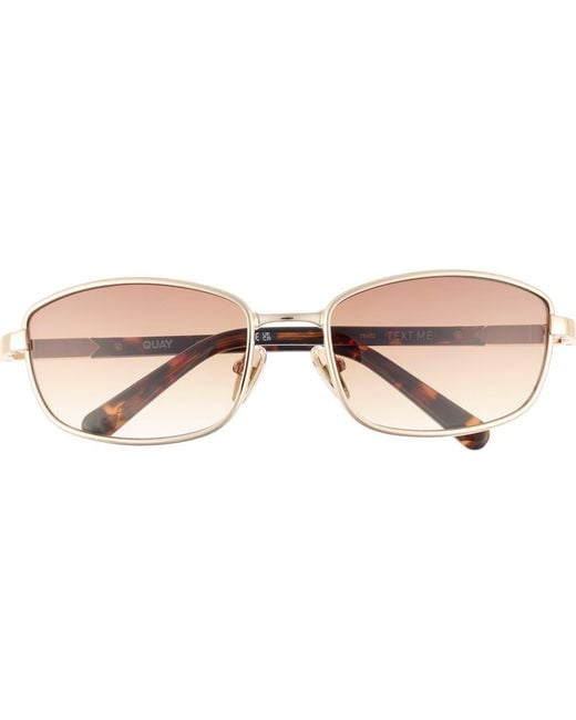 Quay Brown Text Me 58Mm Gradient Square Sunglasses
