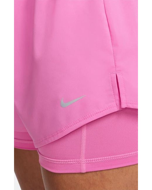 Nike Pink One Dri-Fit High-Waisted 3-Inch 2-In-1 Shorts