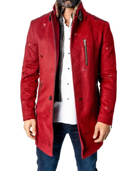 Maceoo Red Captainskull Embroide Peacoat At Nordstrom for men