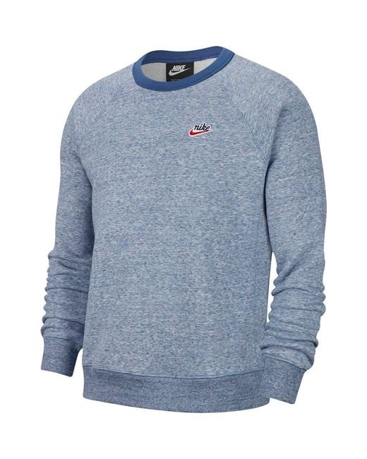 Nike Blue Sportswear Heritage Crewneck Sweatshirt for men