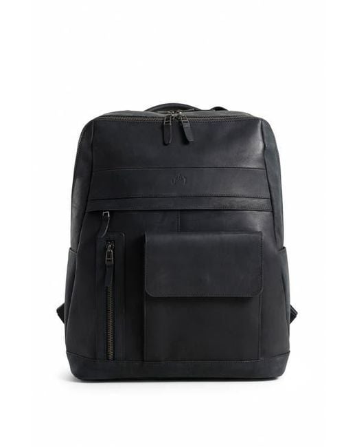 Velez Black Top Grain Leather Backpack For And Casual Daypack