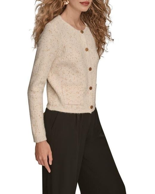Donna Karan Natural Metallic Cardigan