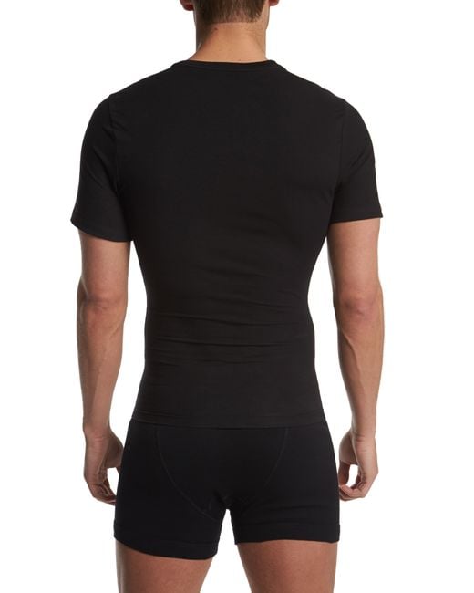 Spanx Spanx Crewneck Cotton Compression Tshirt in Black (White) for