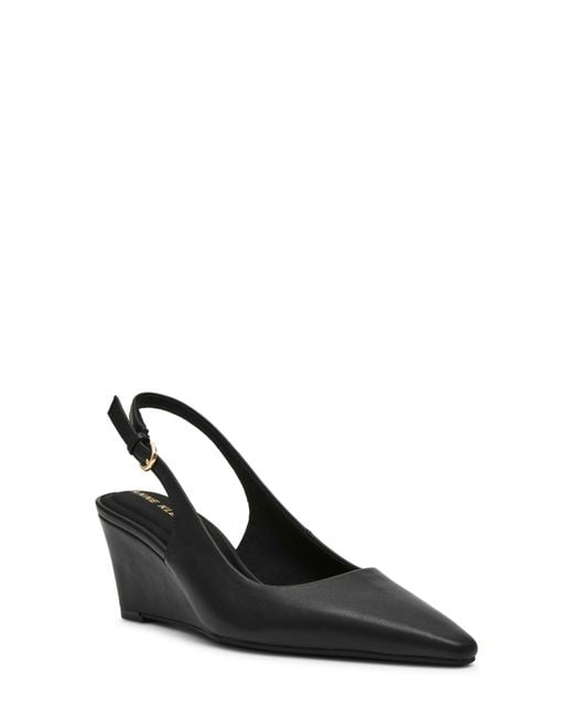 Anne Klein Black Cookie Wedge Slingback Pump