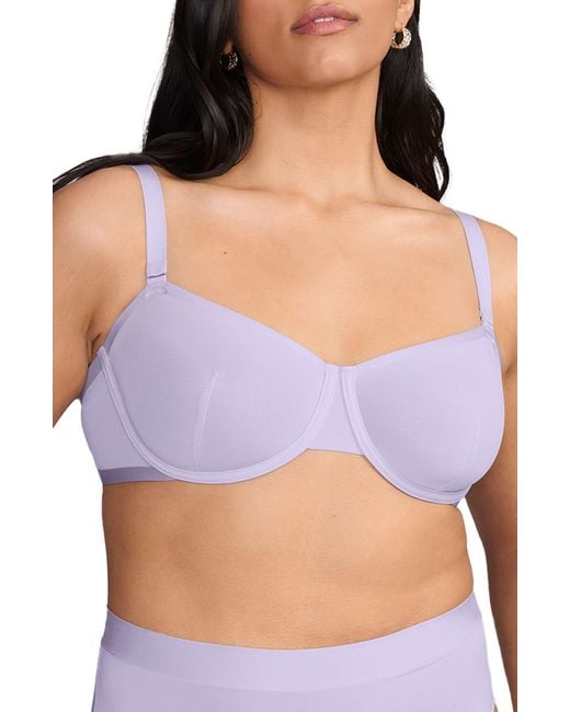 CUUP Purple The Balconette Mesh Underwire Bra