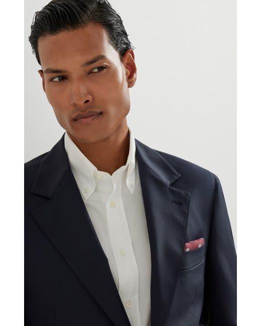 Brunello Cucinelli Blue Twill Blazer for men