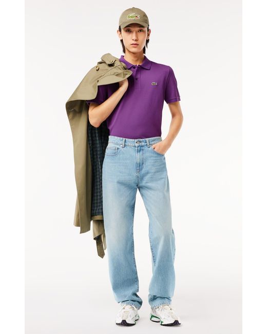 Lacoste Purple Regular Fit Piqué Polo for men