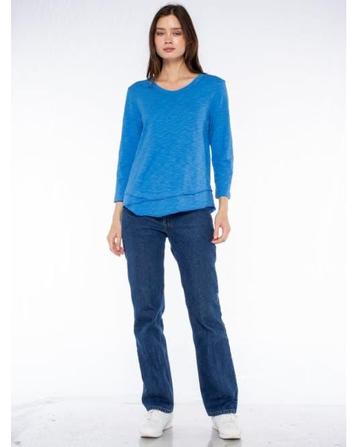 Wilt Red Shrunken Crew 3/4 Sleeve Mock Layer Tee