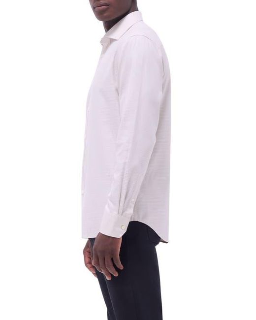 Bugatchi Purple Axel Shaped Fit Jacquard Button-Up Shirt for men