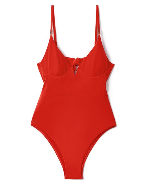Reiss Red Amber Back Cutout One-piece Swimsuit