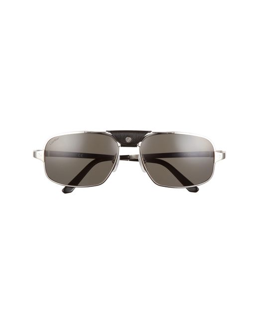 Cartier 60mm Polarized Aviator Sunglasses in Metallic for Men Lyst