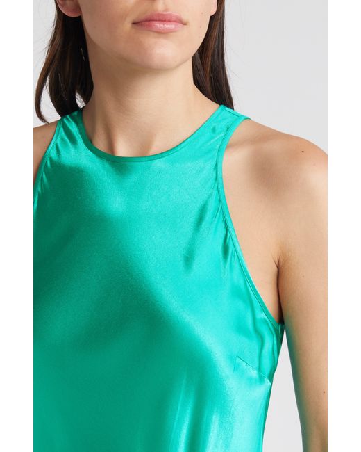 Rails Green Solene Sleeveless Satin Midi Dress