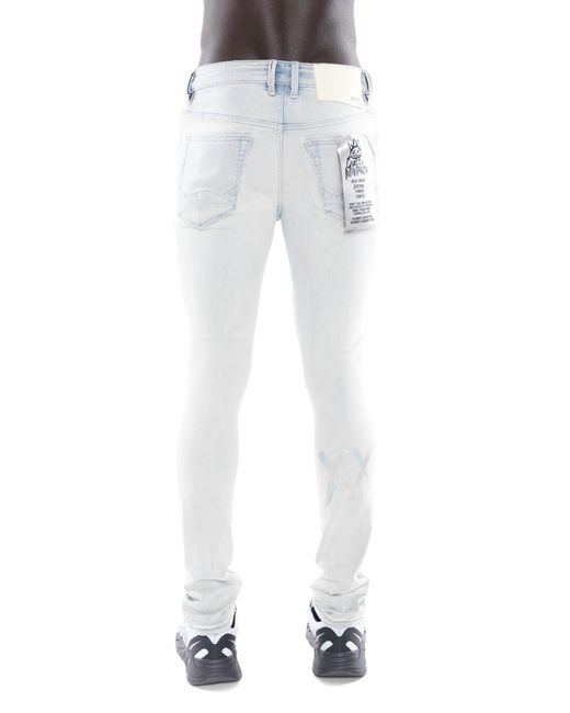 Cult Of Individuality Blue Punk Distressed Super Skinny Jeans for men