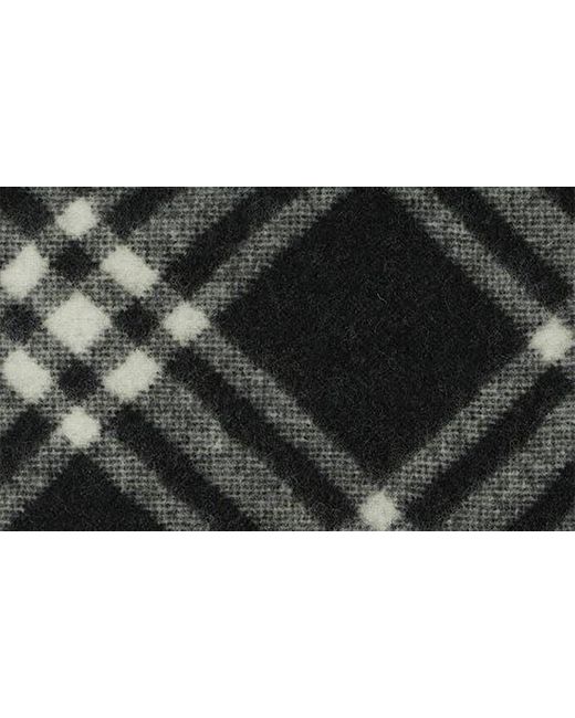 Burberry Black Equestrian Knight Design Patch Check Wool Scarf for men