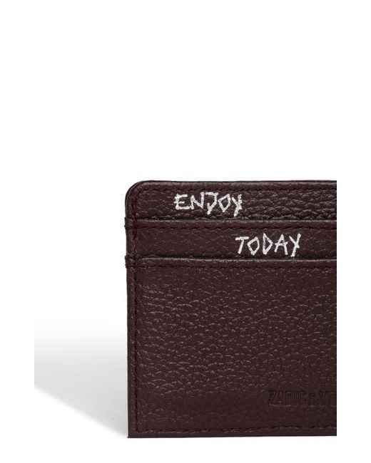 Zadig & Voltaire Brown Pass Leather Card Case