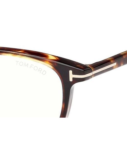 Tom Ford Brown 52Mm Square Optical Glasses for men