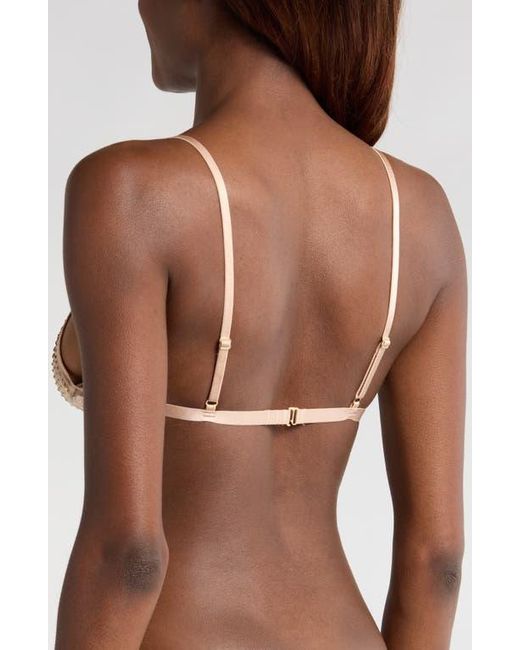 Etam Brown Effusion Crystal Detail Triangle Bra