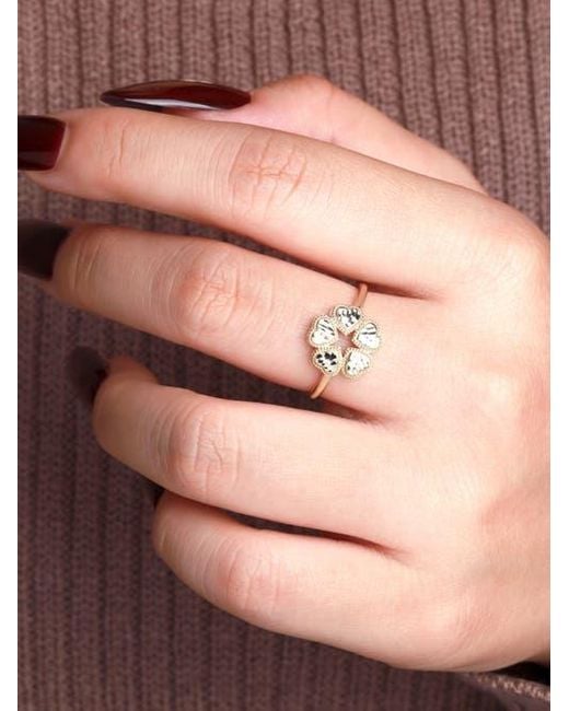 DEVATA Metallic Clover Heart Ring