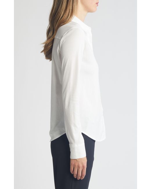 Theory White Riduro Organic Cotton Button-up Shirt