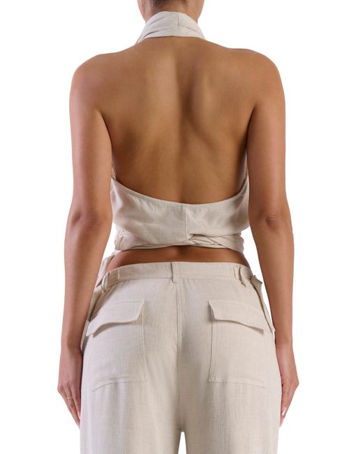Naked Wardrobe White So Wrapped Up Halter Top