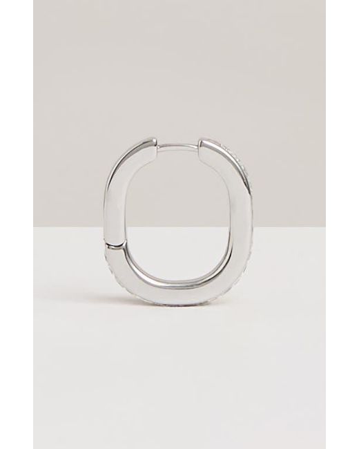 Reiss White Mia Modern Cubic Zirconia Hoop Earrings