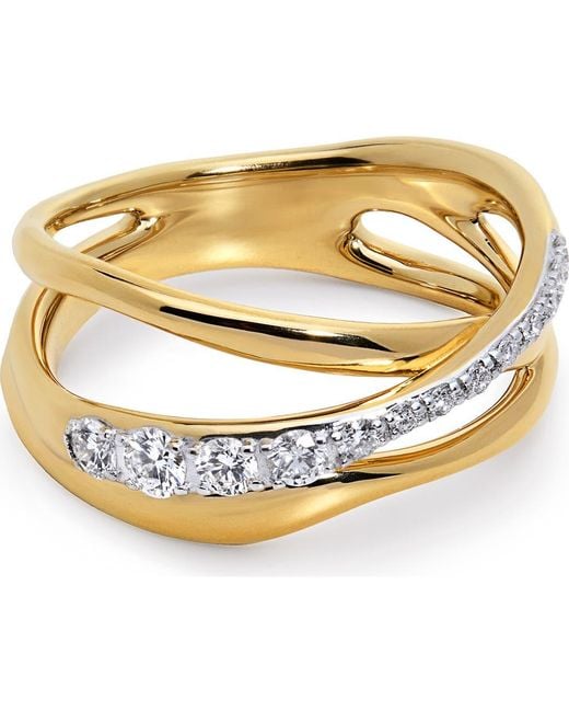 Monica Vinader Metallic Nura Lab-Created Diamond Crossover Ring