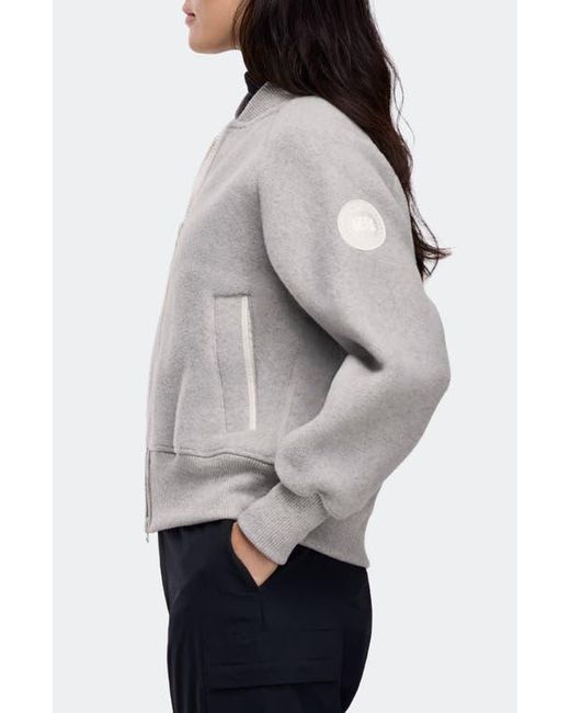 Canada Goose Gray Sierra Fleece Bomber Jacket