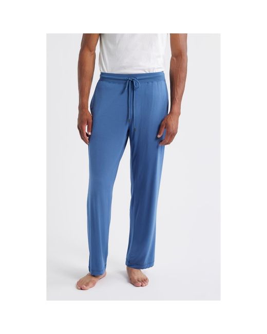 Daniel Buchler Blue Stretch Modal & Silk Blend Pajama Pants for men
