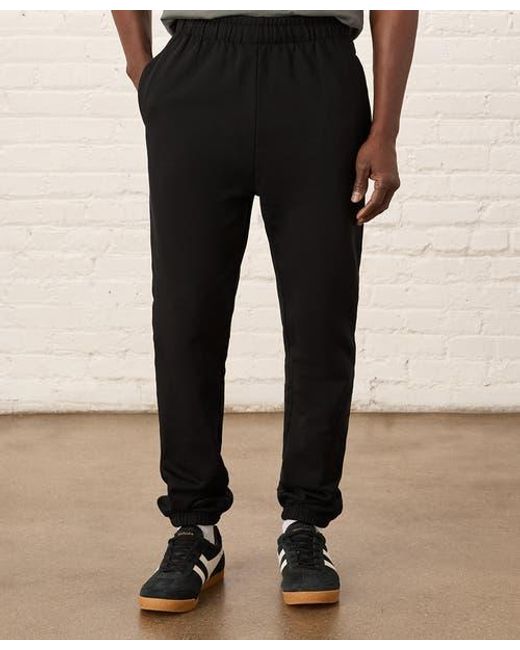 Pact Black Organic Brushed Fleece Sweatpant for men