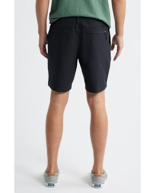 Roark Black Hytide Flat Front Hybrid Performance Shorts for men