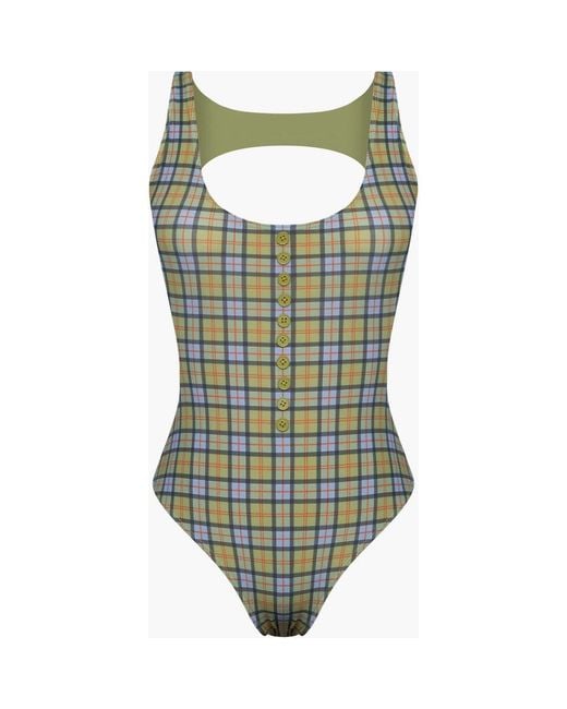 Oddli Green Button One Piece