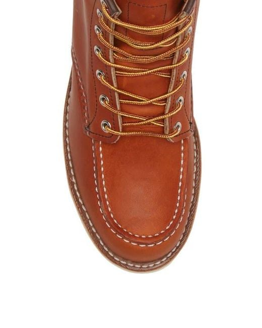 Red Wing Brown 6 Inch Moc Toe Boot for men