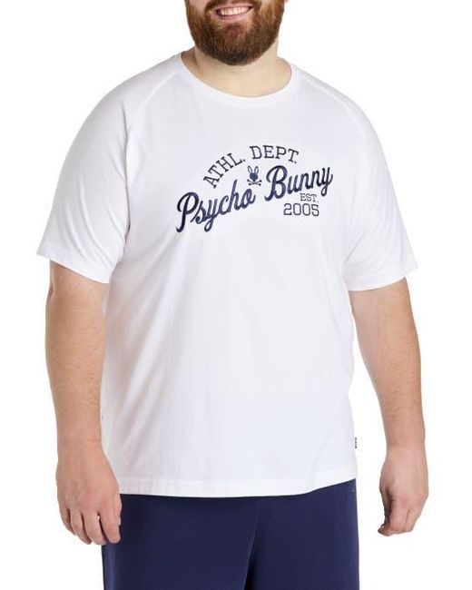 Psycho Bunny White Big & Tall Fenton Graphic Tee for men