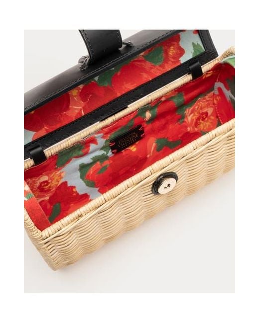 Frances Valentine Black Betsy Wicker Basket Crossbody Bag