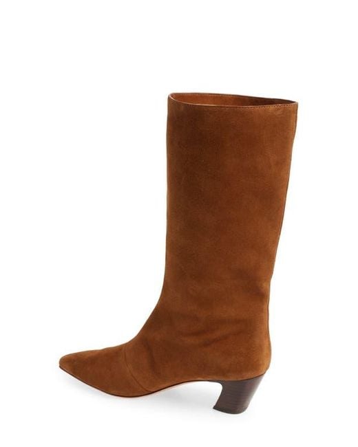 Loeffler Randall Brown Square Toe Stacked Heel Booties
