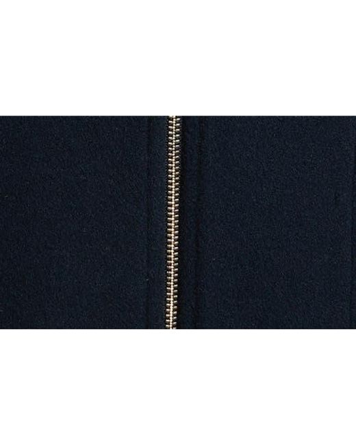 Michael Kors Blue Front Zip Wool Blend Coat