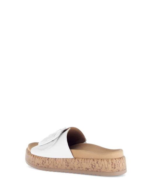 Gabor White Platform Slide Sandal