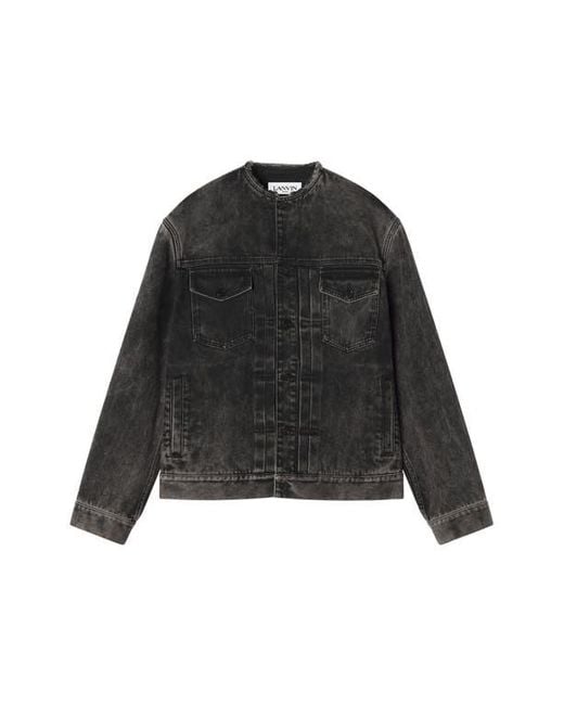 Lanvin Black Loose Fit Washed Denim Jacket for men