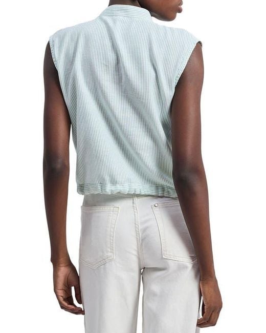 REISTOR Blue Button-Down With Lace Shirt