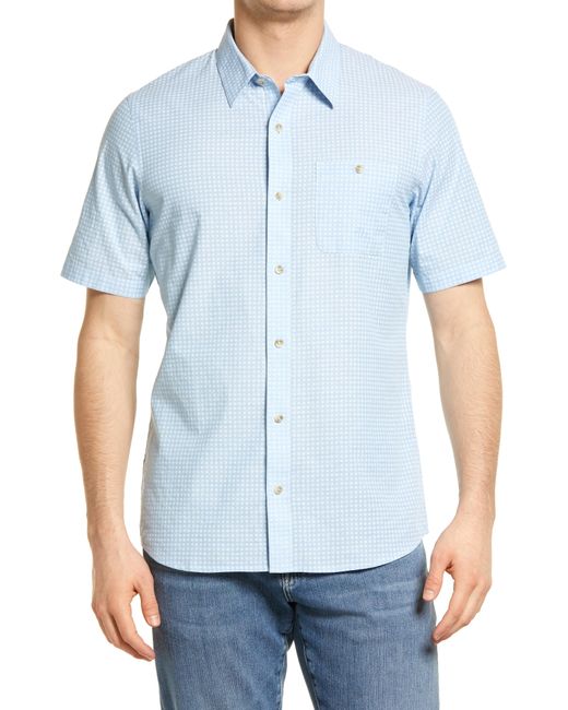 Travis Mathew Perpetual Motion Short Sleeve Button-up Shirt in Blue for ...