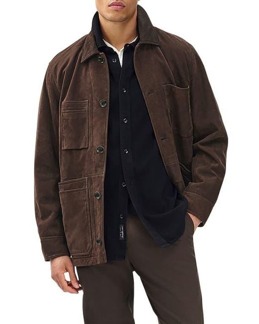 Rag & Bone Black Graham Suede Chore Jacket for men