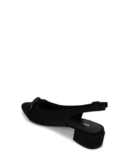 Vaneli Black Jeweled Slingback Block Heel Pumps