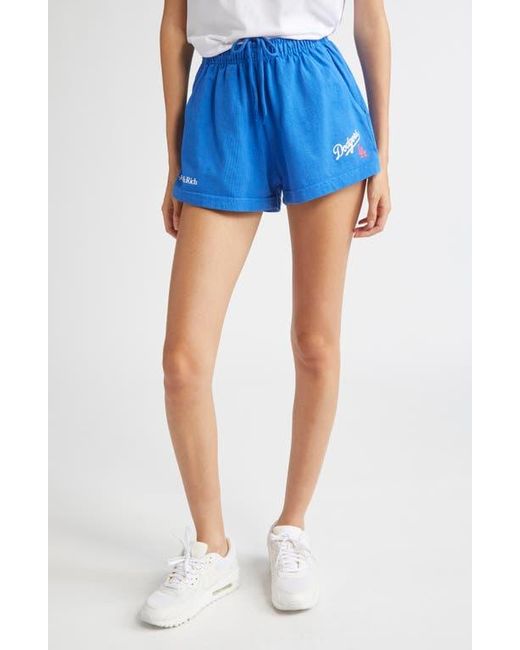 Sporty & Rich Blue Dodgers Serif Disco Graphic Sweat Shorts