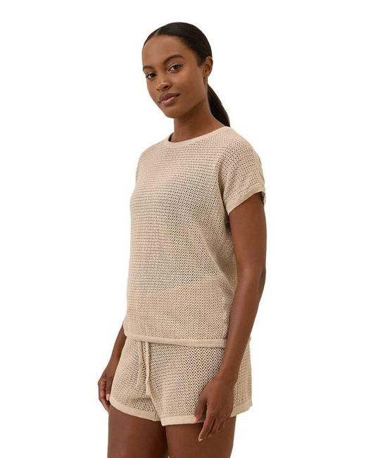 Pact Natural Beachside Linen Short Sleeve Top Made With Organic Cotton