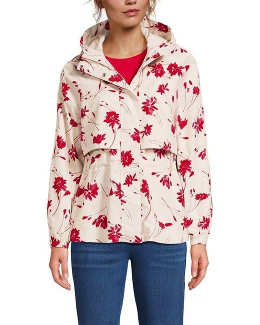 Lands' End Red Squall Packable Rain Jacket