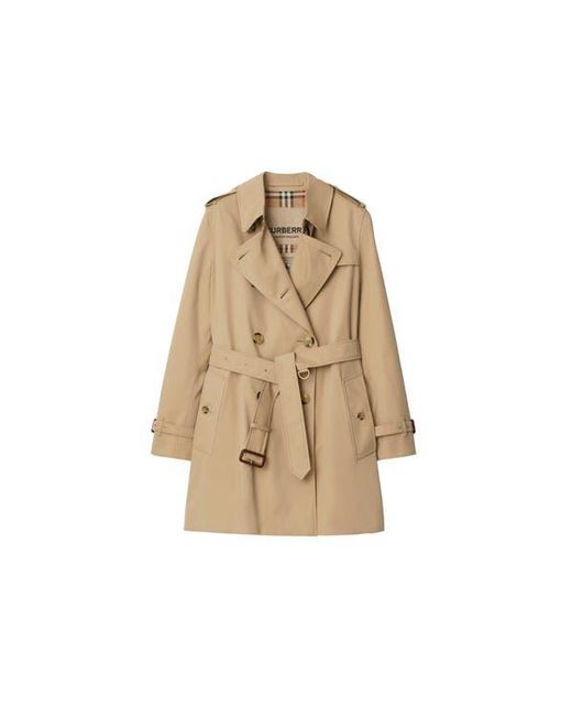Burberry Natural Short Kensington Heritage Trench Coat