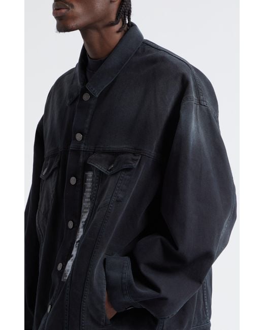 Balenciaga Black Sticker Oversize Denim Jacket for men